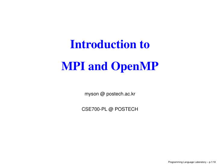 introduction to mpi and openmp