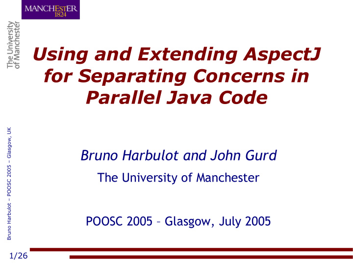 using and extending aspectj for separating concerns in