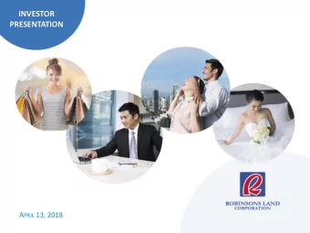 INVESTOR  PRESENTATION A PRIL 13, 2018  STABLE CASH FLOWS ANCHORED BY RECURRING INCOME AND REVENUE