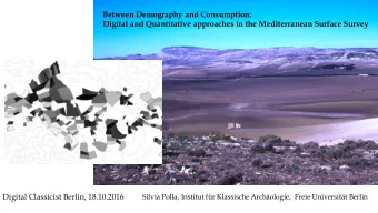 Between Demography and Consumption:  Digital and Quantitative approaches in the Mediterranean
