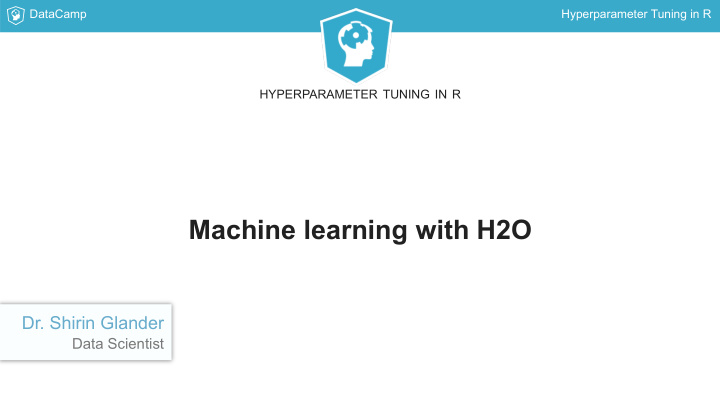 machine learning with h2o