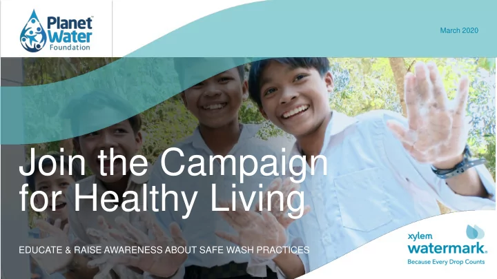 join the campaign for healthy living