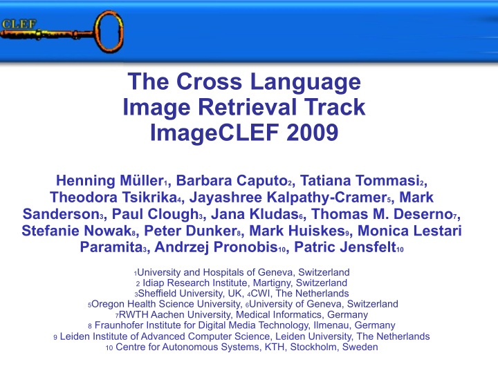 the cross language image retrieval track imageclef 2009