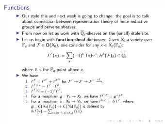 Functions  Our style this and next week is going to change: the goal is to talk  about