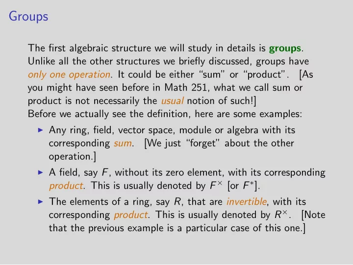 groups