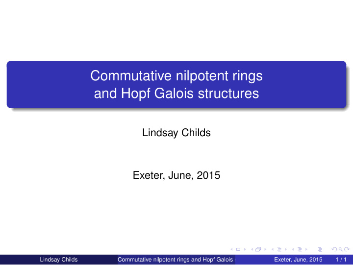 commutative nilpotent rings and hopf galois structures