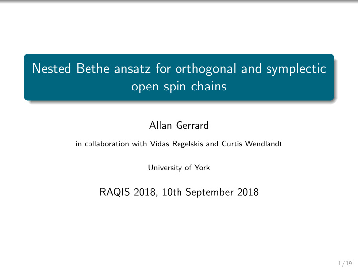 nested bethe ansatz for orthogonal and symplectic open