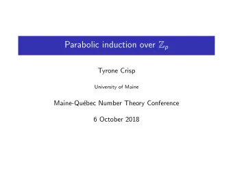 Problem: Understand (classify?) the irreducible, complex representations of GL n ( Z / p  Z ).