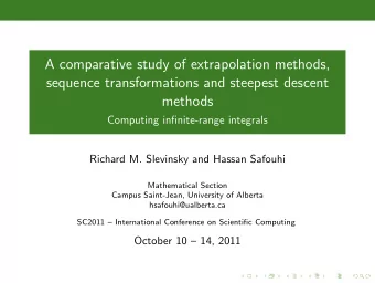 A comparative study of extrapolation methods,  sequence transformations and steepest descent