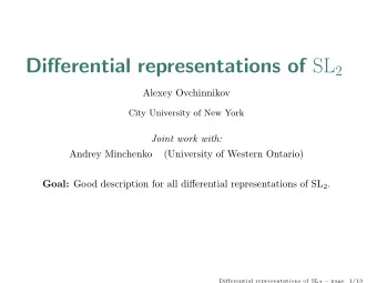 Example Let K = C ( x ) and t  C . Consider y  ( x ) = t xy ( x ) . The solution looks like x