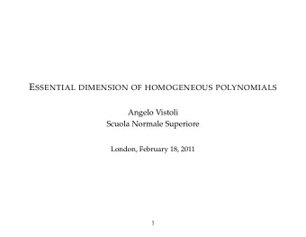 The theory of essential dimension was born in 1997 with the  publication of On the essential