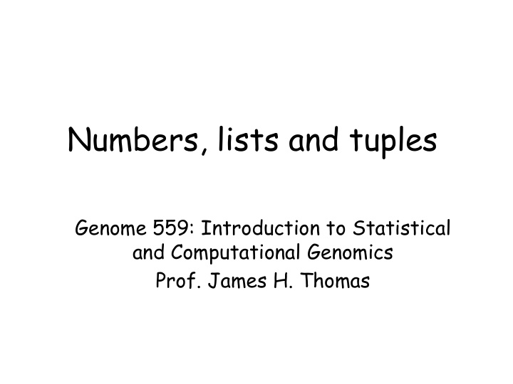 numbers lists and tuples