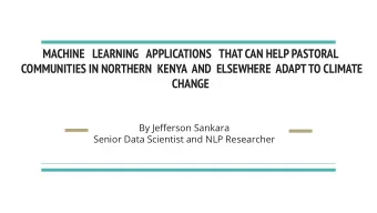 MACHINE   LEARNING   APPLICATIONS   THAT CAN HELP PASTORAL  COMMUNITIES IN NORTHERN  KENYA  AND