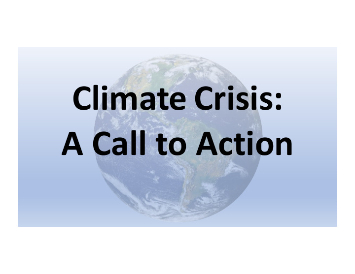 climate crisis a call to action
