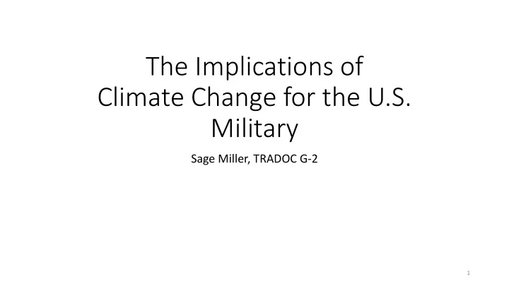 climate change for the u s
