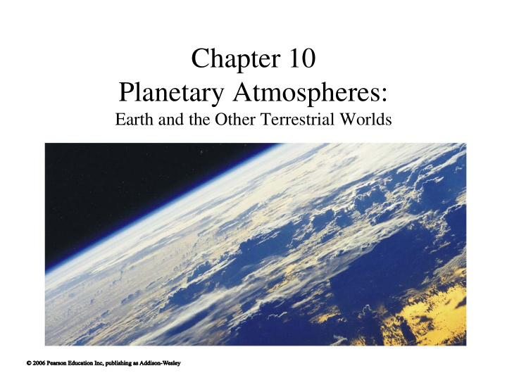 chapter 10 planetary atmospheres