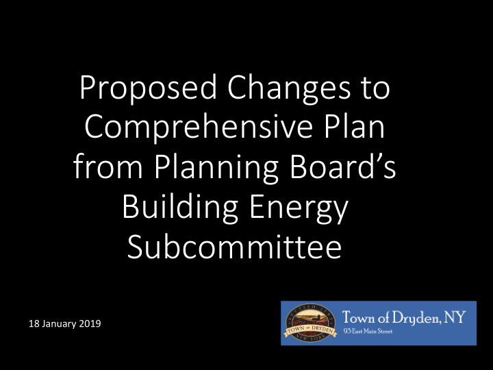 proposed changes to comprehensive plan from planning