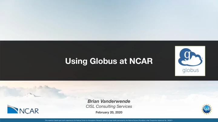 using globus at ncar