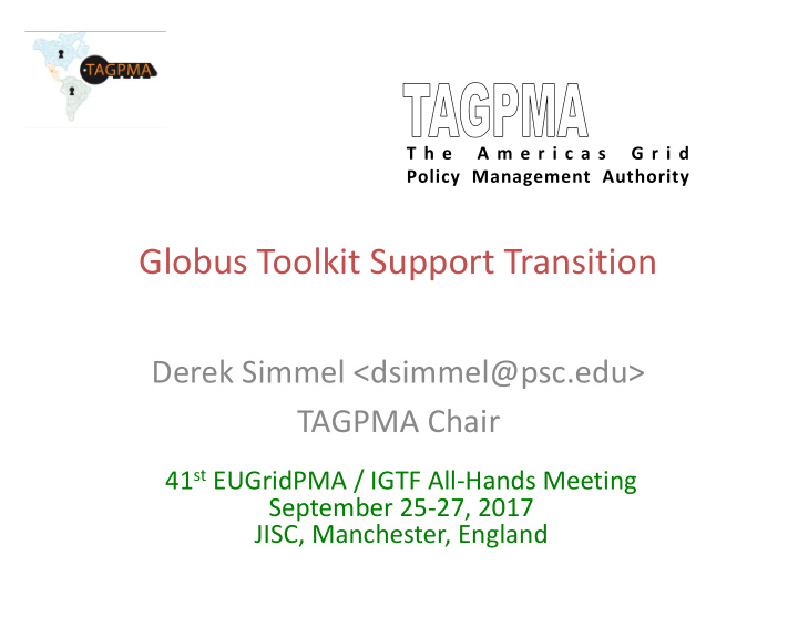 globus toolkit support transition
