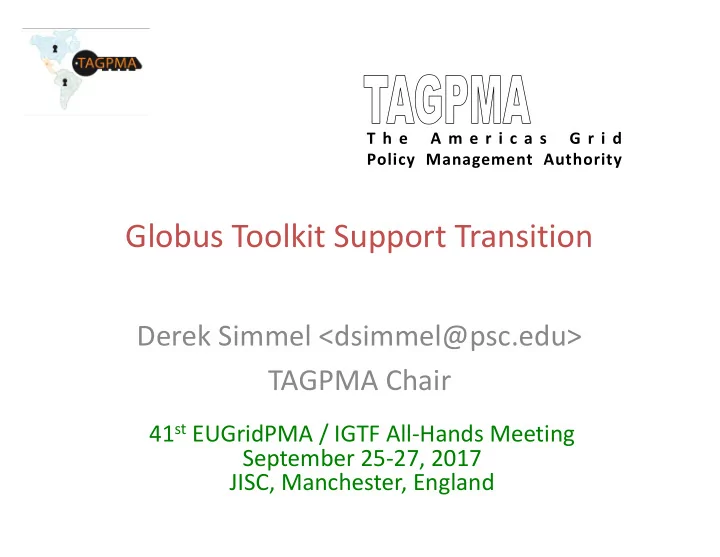 globus toolkit support transition