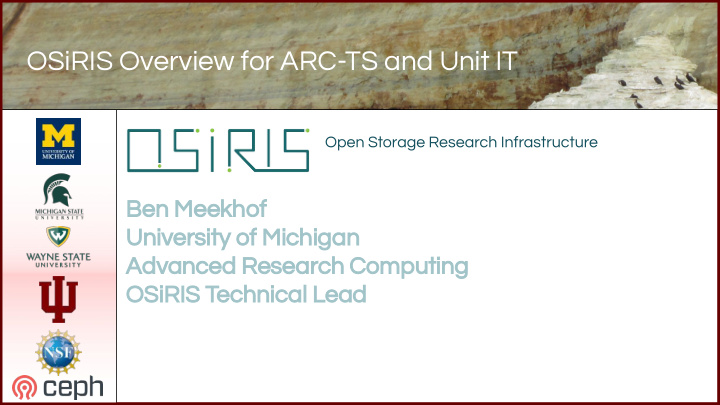 osiris overview for arc ts and unit it
