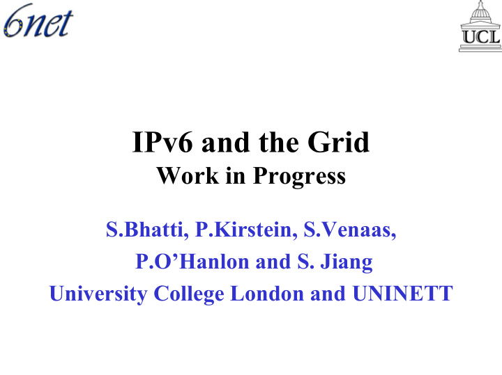 ipv6 and the grid