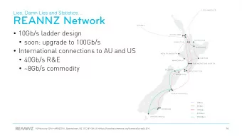 REANNZ Network  SYDNEY  10Gb/s ladder design  AUCKLAND  soon: upgrade to 100Gb/s  TAURANGA