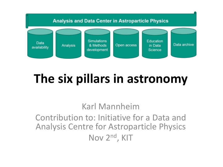 the six pillars in astronomy