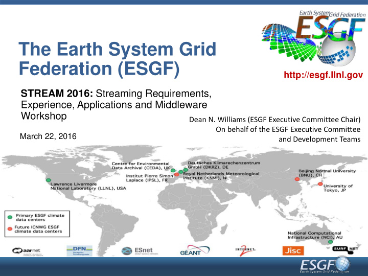the earth system grid federation esgf
