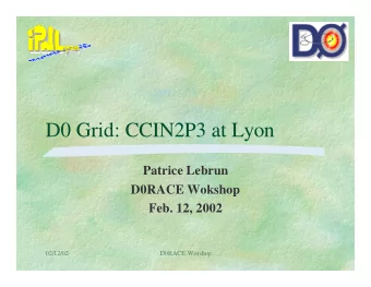 D0 Grid: CCIN2P3 at Lyon  Patrice Lebrun  D0RACE Wokshop  Feb. 12, 2002  02/12/02  D0RACE Worshop