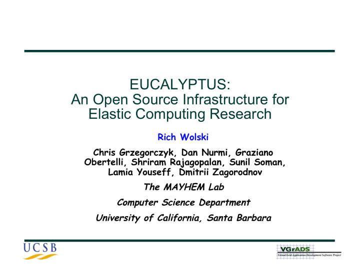 eucalyptus an open source infrastructure for elastic