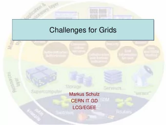 Challenges for Grids  Challenges for Grids  Markus Schulz  CERN IT GD  LCG/EGEE  Disclaimer