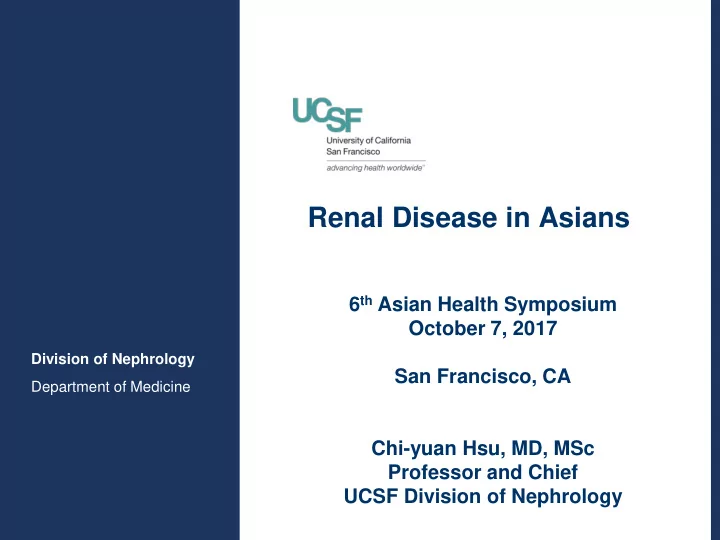 renal disease in asians