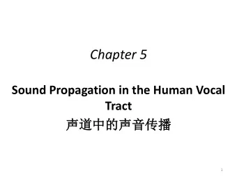 Chapter 5  Sound Propagation in the Human Vocal  Tract    1  Basics  can