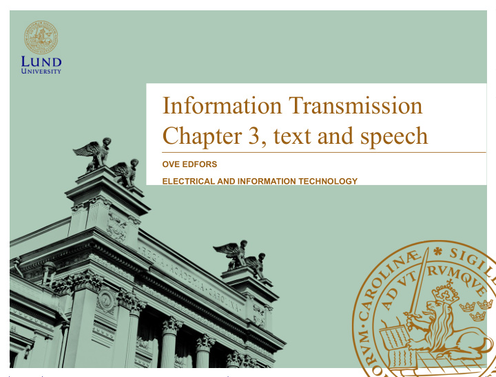 information transmission chapter 3 text and speech