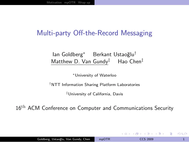 multi party off the record messaging