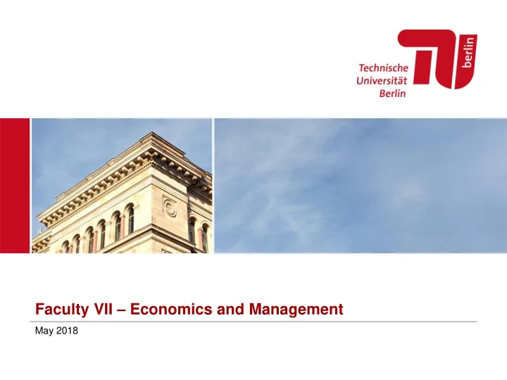 faculty vii economics and management