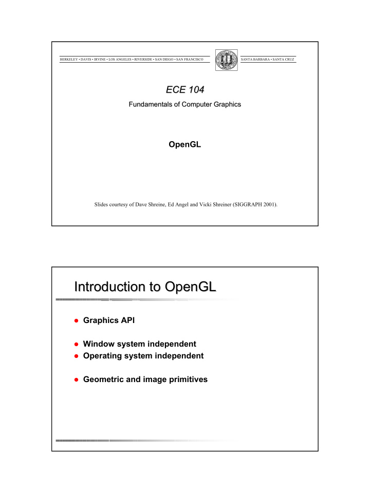 introduction to opengl introduction to opengl
