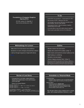 1  Display List Initialization (in init)  Outline  Display List Initialization (in init)  Outline