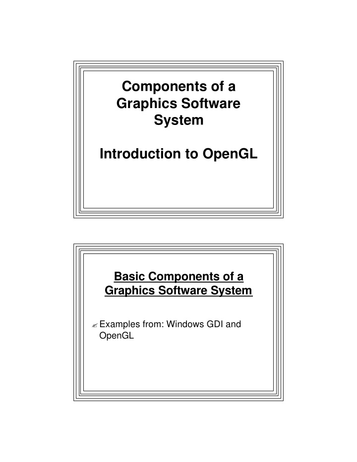 components of a graphics software system introduction to