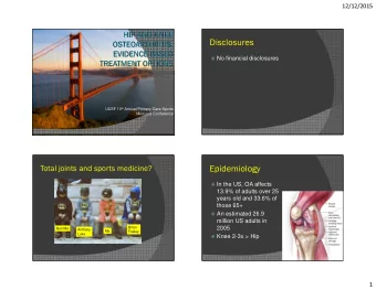 Disclosures  No financial disclosures UCSF 10 th Annual Primary Care Sports  Medicine Conference