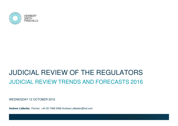 judicial review of the regulators