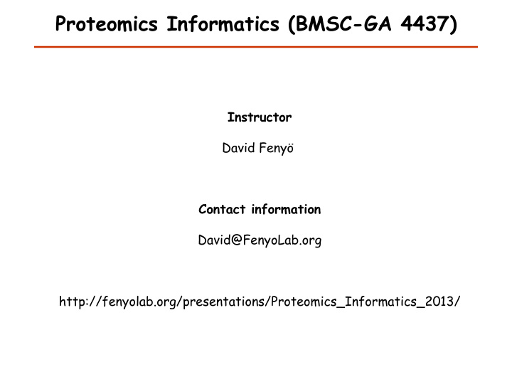 proteomics informatics bmsc ga 4437