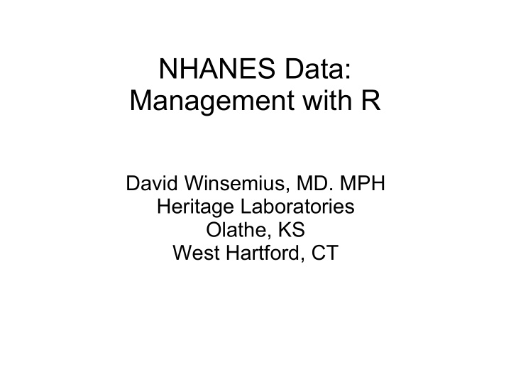nhanes data management with r