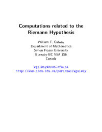 computations related to the riemann hypothesis