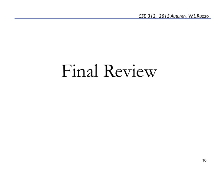 final review