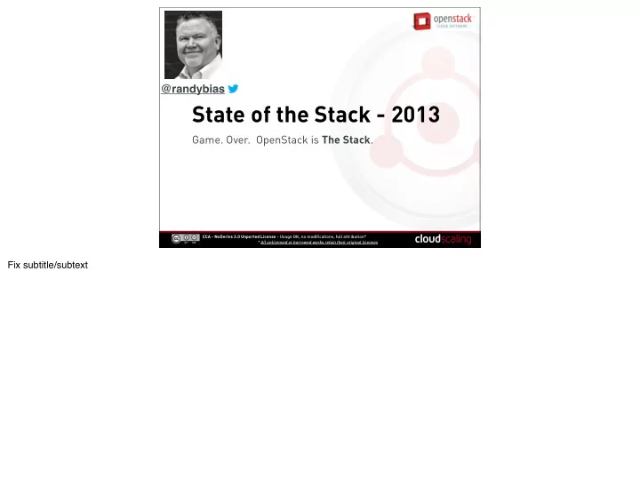 state of the stack 2013