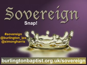 burlingtonbaptist.org.uk/sovereign  Gods judgement ...  1. is real  Ezekiel 1:3  The end is now
