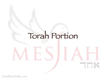 T  T  o  orah Portion  JonathanDade.com  Leprosy on/in homes 6 th Annual Passover Seder