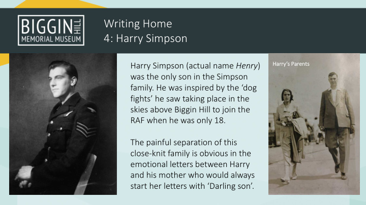 writing home 4 harry simpson